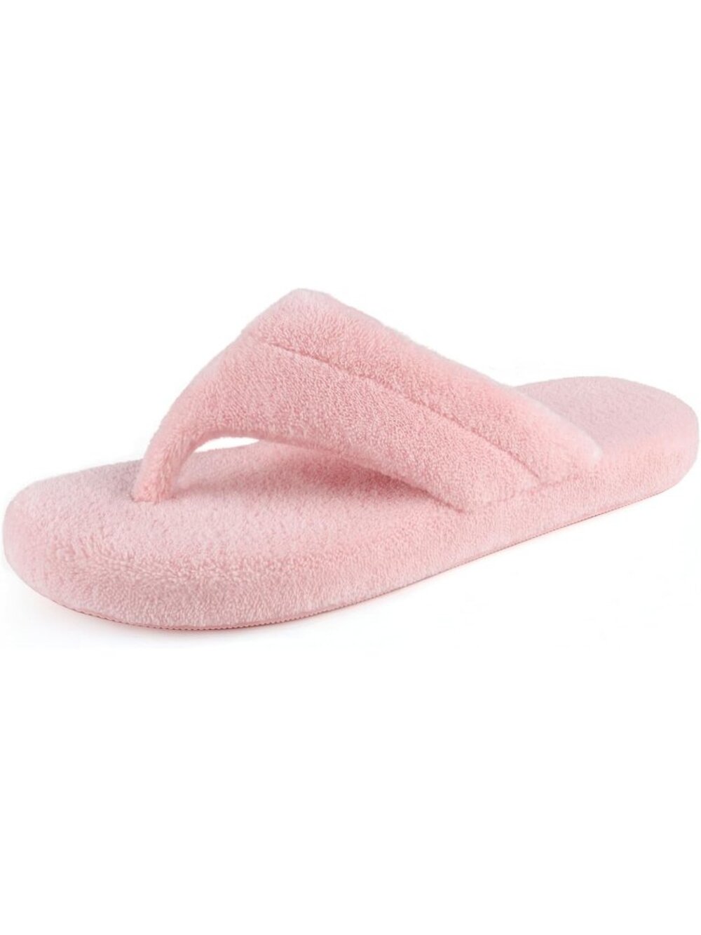 Women's Pink Flip Flops Spa Thong Open Toe Memory Foam Lining House Slippers